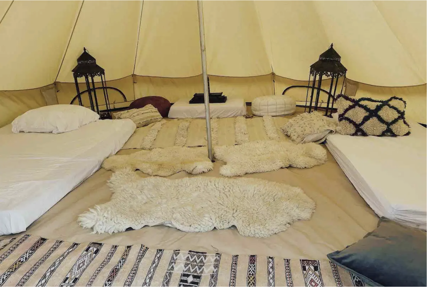 Internal view of the glamping facilities at our Family friendly camping South Downs